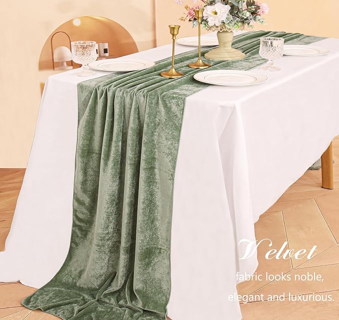 Velvet Table Runner 20 x 120 Inches 10ft Luxurious Thick Soft Velvet Christmas - Image 6