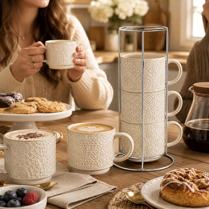 6 Oz Coffee Cups Set of 4, Espresso Cups - Image 6