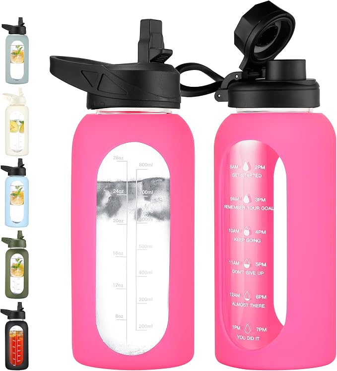 CIVAGO 32 oz Glass Water Bottle by CIVAGO