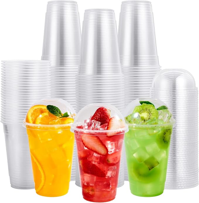 FOCUSLINE 200 PACK 16oz Clear Plastic Cups by FOCUSLINE