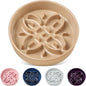 vancasso Ceramic Slow Feeder Dog Bowls, Puzzle Dog Food Bowls with Floral Maze, Anti -Slip Pet Food Dish for Medium Breed, 1.5 Cups, Brown