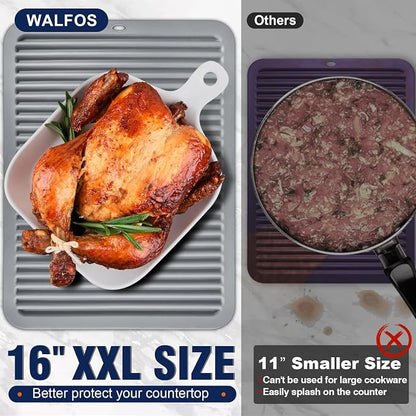 Walfos Large Silicone Trivet 16x12 Inch, Hot Pads - Image 2