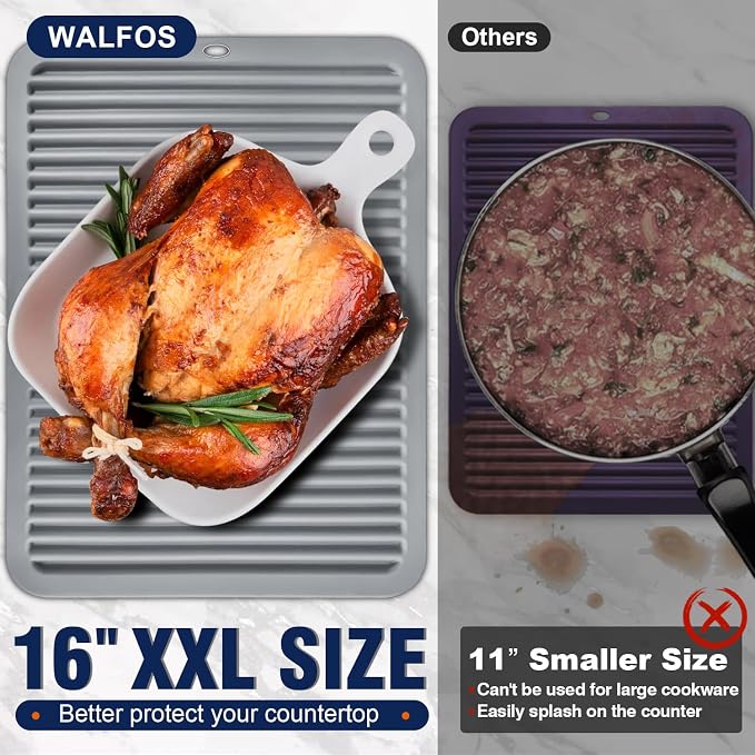Walfos Large Silicone Trivet 16x12 Inch, Hot Pads - Image 2
