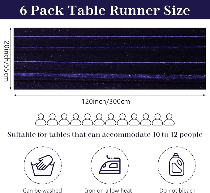 Velvet Table Runner 20 x 120 Inches 10ft Luxurious Thick Soft Velvet Christmas - Image 2