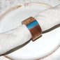 Wooden Napkin Rings Set of 8 for Dinning Table Decor - Acacia Wood Resin Napkin Holder Blue Napkin Ring for Home and Kitchen Décor (Round Shape)