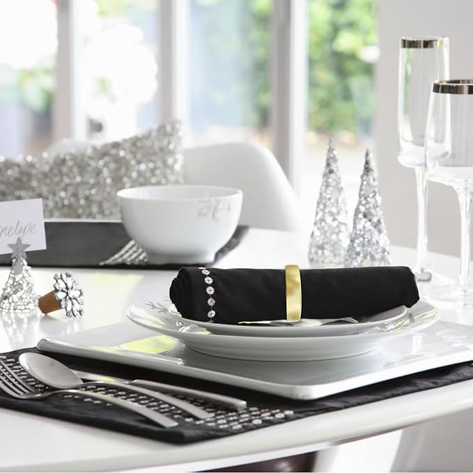 Stainless Steel Golden Napkin Rings Set of 12, Modernist Napkin Ring Holder - Image 4