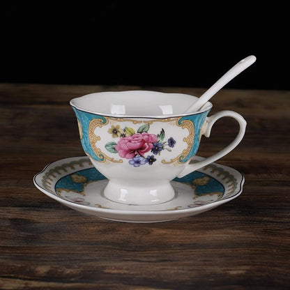 fanquare 15 Pieces European Retro Rose Tea Set, English Flora Tea Set - Image 7