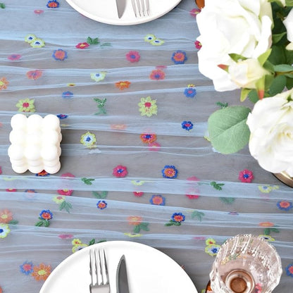 Flower Table Runner Floral Daisy Summer Birthday Party Garden Wedding Decor | - Image 6