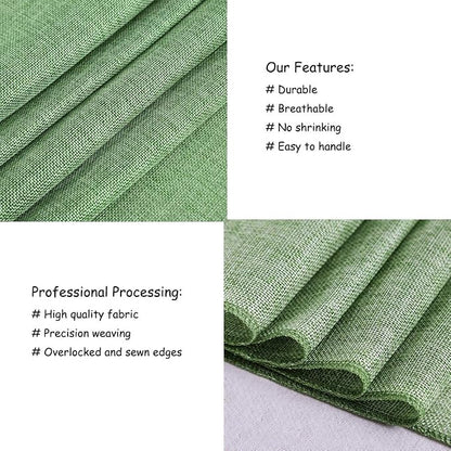 Light Green Burlap Table Runner 4 Packs Rustic Farmhouse Fabric 13x108 Inch | - Image 5