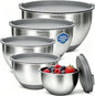 Deedro Mixing Bowls with Airtight Lids, Stainless Steel Mixing Bowls Set | by Deedro