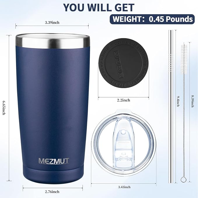 MEZMUT 20oz Insulated Tumbler Travel Coffee Mug - Image 3