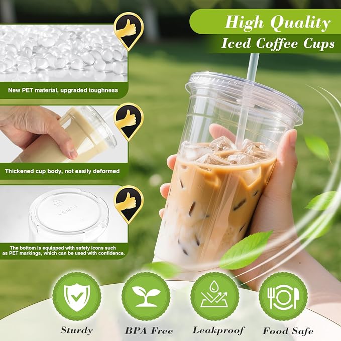 Ginkgo 32 oz Clear Plastic Cups - Image 3