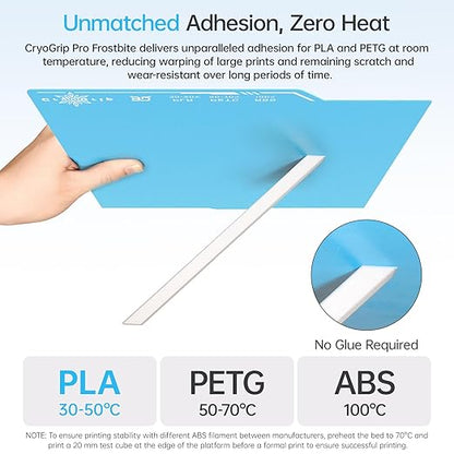 BIQU Cryogrip Pro Frostbite Cold Build Plate Compatible with ELEGOO CC/CC 2 3D Printers 260x283MM Centauri Carbon Build Plate Double-Sided Upgrade Room Temperature Print Removable Surface Platform