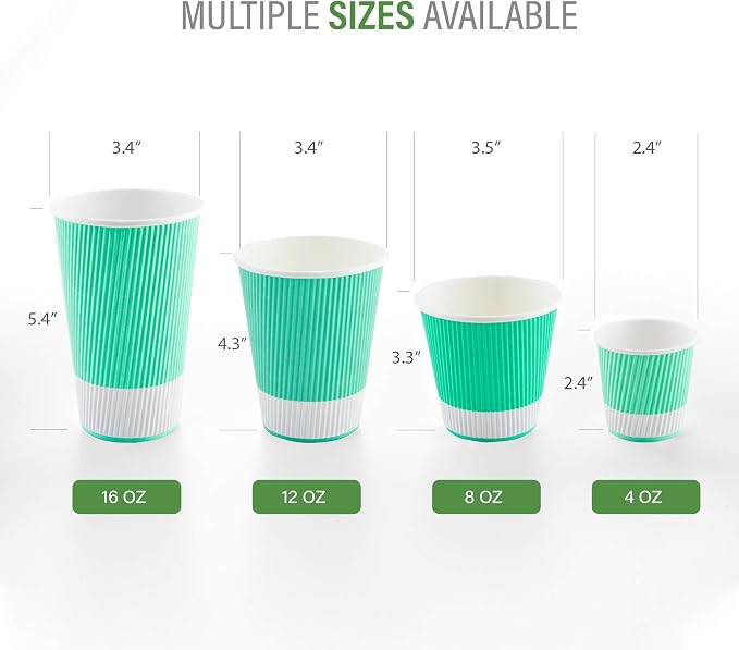 Restaurantware 8 Ounce Double Wall Disposable Coffee Cups, 500 Insulated Light - Image 3