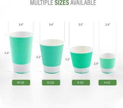 Restaurantware 8 Ounce Double Wall Disposable Coffee Cups, 500 Insulated Light - Image 3