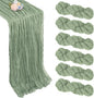 6 Pack Sage Green Cheesecloth Table Runner 35 x 120 Inch | Boho Gauze Cheese by Pepmily
