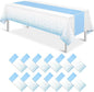 12Pcs White Light Blue Tablecloth Party Decorations, Plastic White Table Cloth by MASHAN