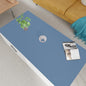 Leather Table Cover,1.8mm Thick,24x60 Inch Desk Cover,Large Desk Mat,Table Protector,Table Cover Protector,Desk Protector,Table Pad,(Grayish Blue+Dark Green,24x60)
