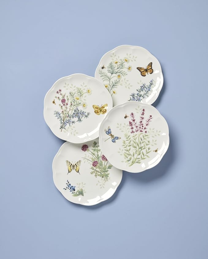 Lenox Butterfly Meadow Herbs Accent Plates, Appetizer Plate Set - Image 2