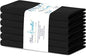Blue Needles Solid Cloth Napkins Set of 6 Black 100% Cotton Dinner Napkins 18x18 inches - Soft, Reusable, Absorbent & Washable Linen, Ideal for Christmas Events, Parties & Everyday Use