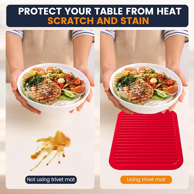 Silicone Trivet Mats 4 Heat Resistant Pot Holders Multipurpose Non-Slip Hot Pads - Image 5