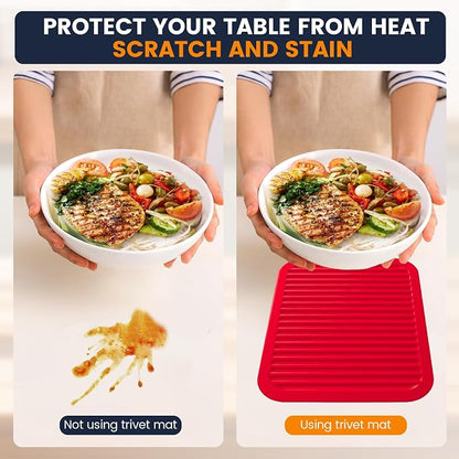Silicone Trivet Mats 4 Heat Resistant Pot Holders Multipurpose Non-Slip Hot Pads - Image 5