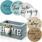 Queekay Coasters Set of 6 House Warming Gifts New Home Wooden Farmhouse Drink by Queekay