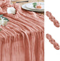 Cheesecloth Table Runner Dark Rose 10FT Boho Gauze Runner, 2 Pack | 120 Inch by Wokceer