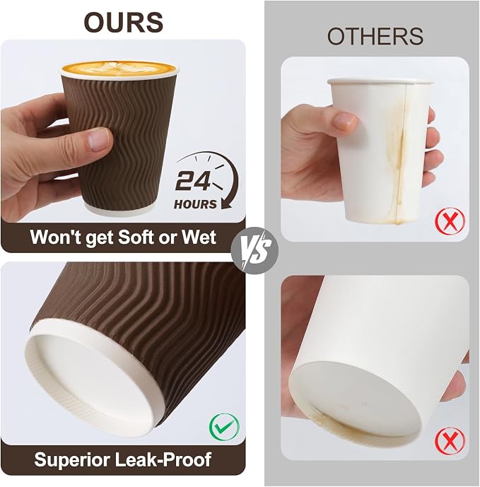 12 oz Insulated Disposable Paper Coffee Cups - Image 5