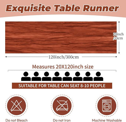 6 Pack Terracotta Cheesecloth Table Runner 20 x 120 Inch Gauze Table Runner - Image 2