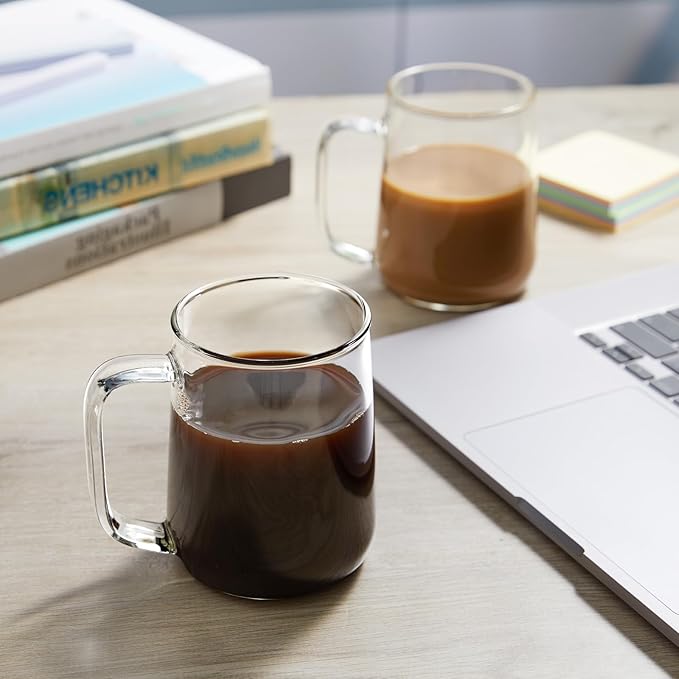 Glass Coffee Mugs, 16 oz Glass Coffee Cups Set of 6, Hot/Cold Beverages - Image 6