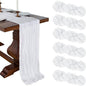 6 Pack 10Ft White Cheesecloth Table Runner 23 x 120 Inch | Gauze Rustic Boho by CKIKU