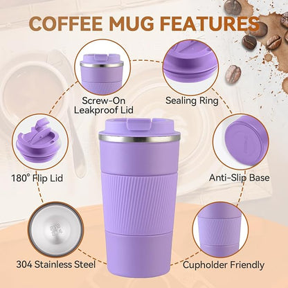 12OZ Travel Coffee Mug Insulated Coffee Cup - Image 7