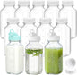 CUCUMI 12 Pack 16 Oz Glass Milk Bottles by CUCUMI