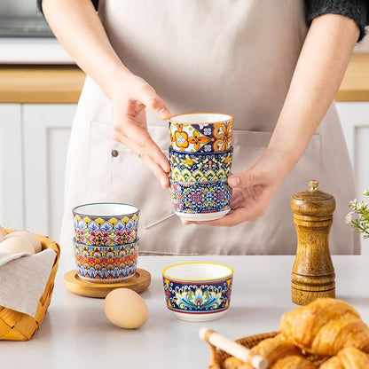 vancasso 4 Oz Ramekins Oven Safe Set of 6, Ceramic Baking Souffle Dishes | - Image 7