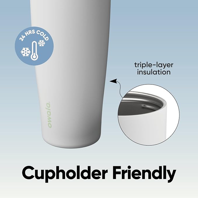 Owala FreeSip Tumbler Stainless Steel Water Bottle 40 oz Iced Breeze | - Image 4