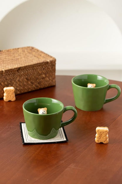 DIHOclub Bow Tie Bear Coffee Cup Hidden Ceramic Animal Inside Mug, Cute Cartoon - Image 7