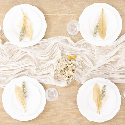 Ivory Gauze Cheesecloth Table Runner Rustic Farmhouse Runner 10ft | Lightweight - Image 5
