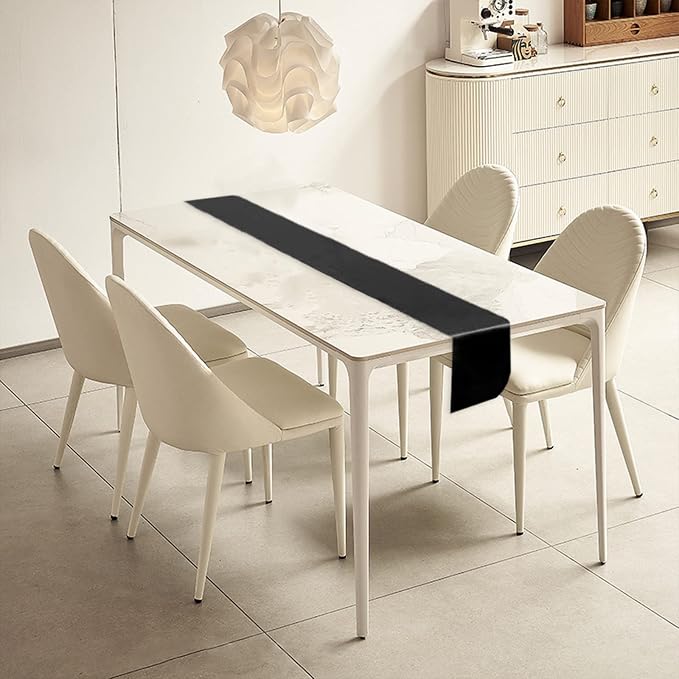 6 Pack Black Table Runners, Satin Table Runner 12x108 Inches Long, Silk and - Image 5
