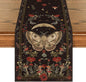 Artoid Mode Poppy Moth Mushroom Moon Fall Table Runner, Seasonal Autumn Kitchen by ArtoidMode