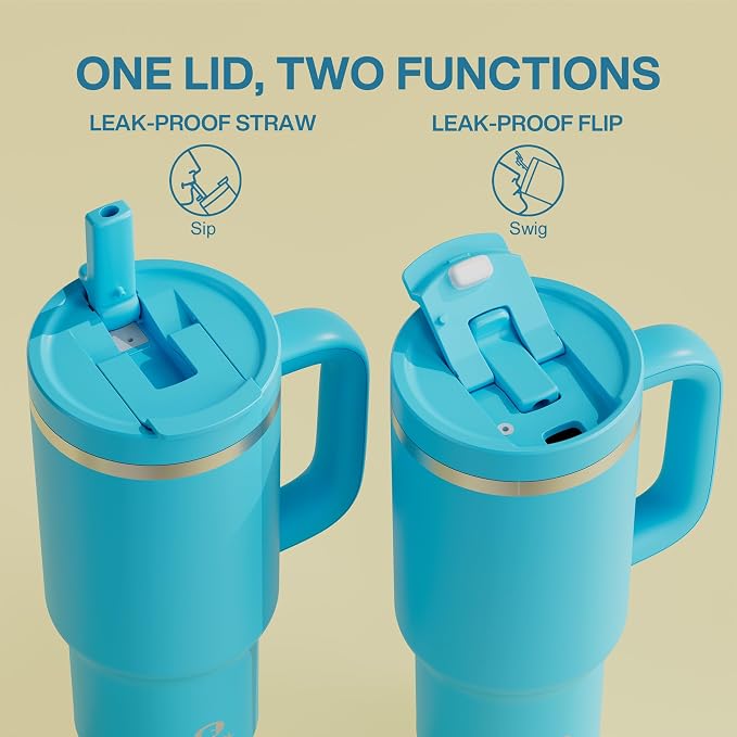 32 oz Tumbler with Handle and Straw: Stainless Steel Insulated Tumbler Keeps - Image 4