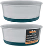 Master Pet Supply Stainless Steel Dog Bowls Set of 2 with Extra Thick Silicone Base - 8 Cup (64 oz) Emerald Sea, Non-Slip, Dishwasher Safe Metal Bowls, Pet Dog Food Bowl for Dogs, Cats, Anti Rust