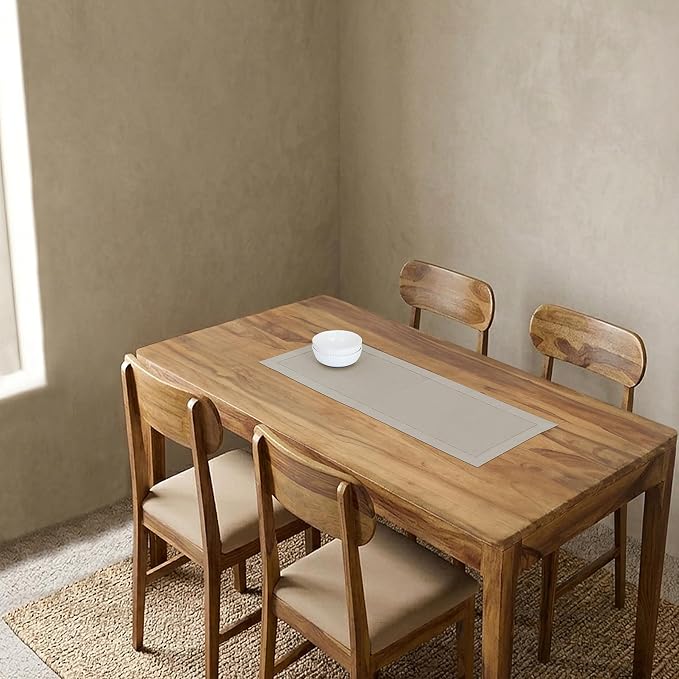 Solino Home 100% Pure Linen Dining Table Runner Natural Woven, 14 x 36 in | - Image 2