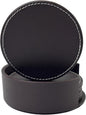 Set of 6 PU Leather Black Bar Drink Coasters by Unknown