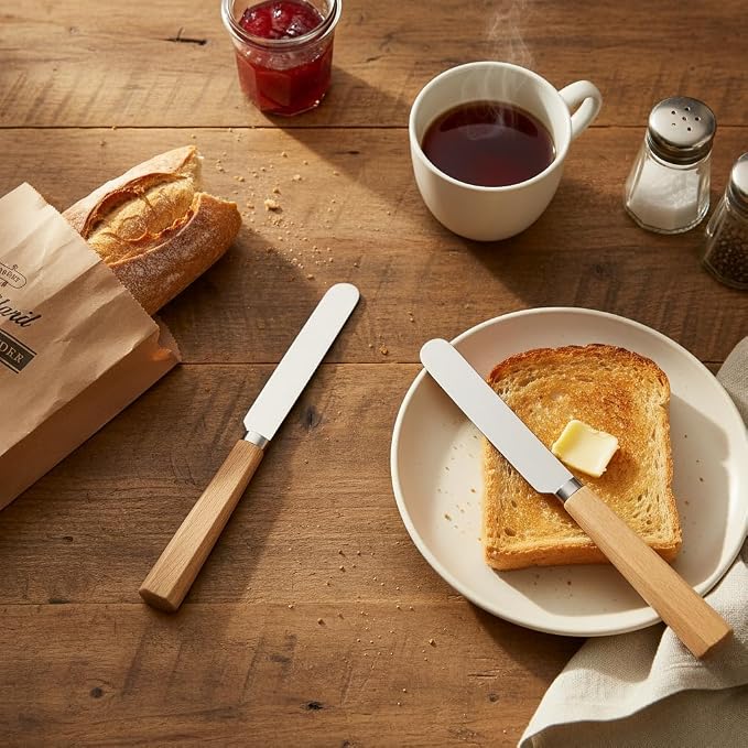 Butter Knife Set of 2 – Oak Wood Handle Butter Knives - Image 8