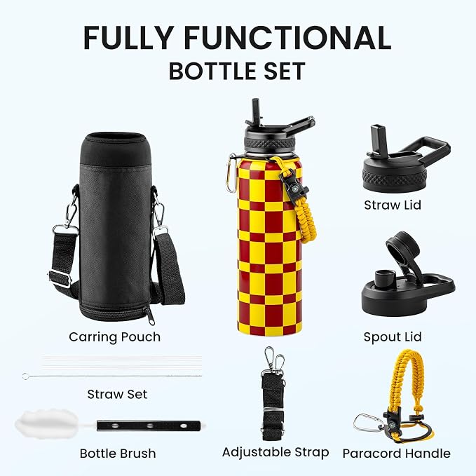 RAYMYLO Insulated Water Bottle 40 oz, Triple Wall Vacuum Stainless Steel | - Image 8