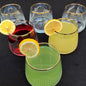 Gold Rim Cocktail Wine Whiskey Drinking Glasses Set of 6 Glassware Rimmed Trim Crystal Cups Juice Water Drinkware Drinks Bar Fancy Party Wedding Vertical Striped