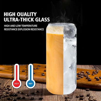 20oz Glass Cups with Lids and Straws Set of 6 – Large Iced Coffee Tumblers - Image 8