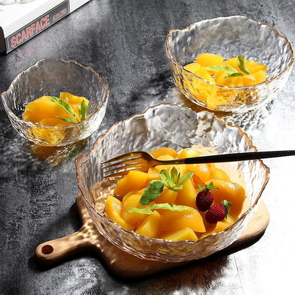 Glass Bowl for Salad Candy Fruit, Decorative Bowl-Crystal Clear Gold, 4.9" | - Image 3