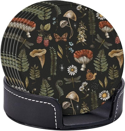 Mushroom Witch Witchy Vintage Plant Coasters - Image 3